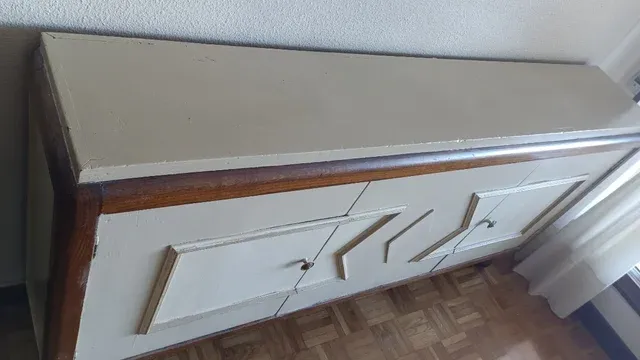 Mueble aparador blanco y madera 170 cm