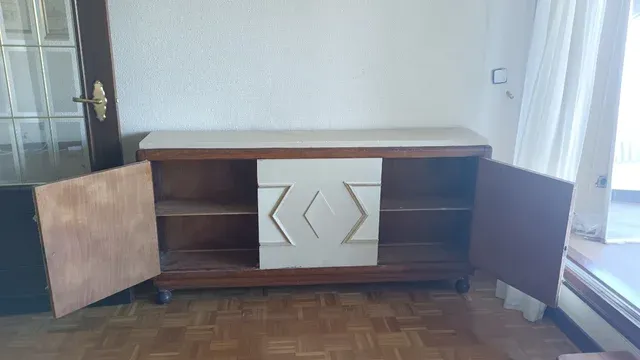 Mueble aparador blanco y madera 170 cm