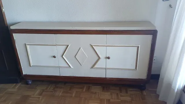 Mueble aparador blanco y madera 170 cm