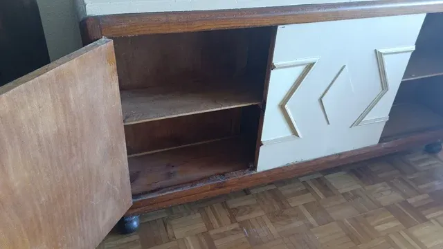 Mueble aparador blanco y madera 170 cm