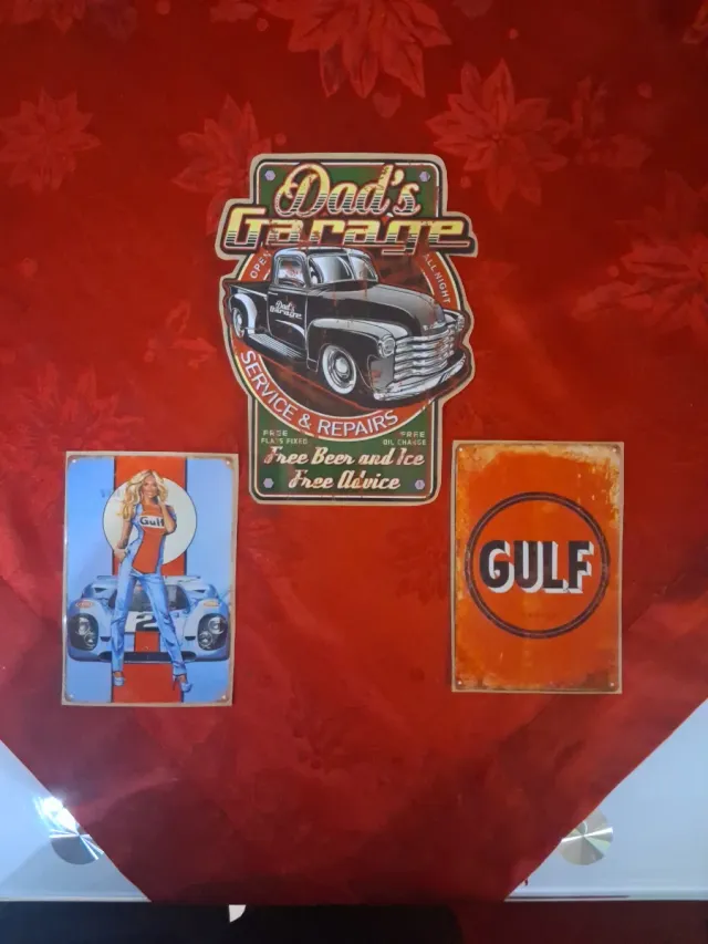 Set 3 Adesivi Vintage Auto e Pubblicità