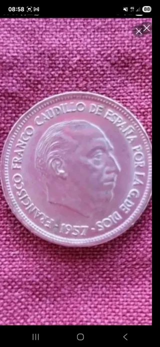 9 Monete 25 Pesetas 1957 Franco