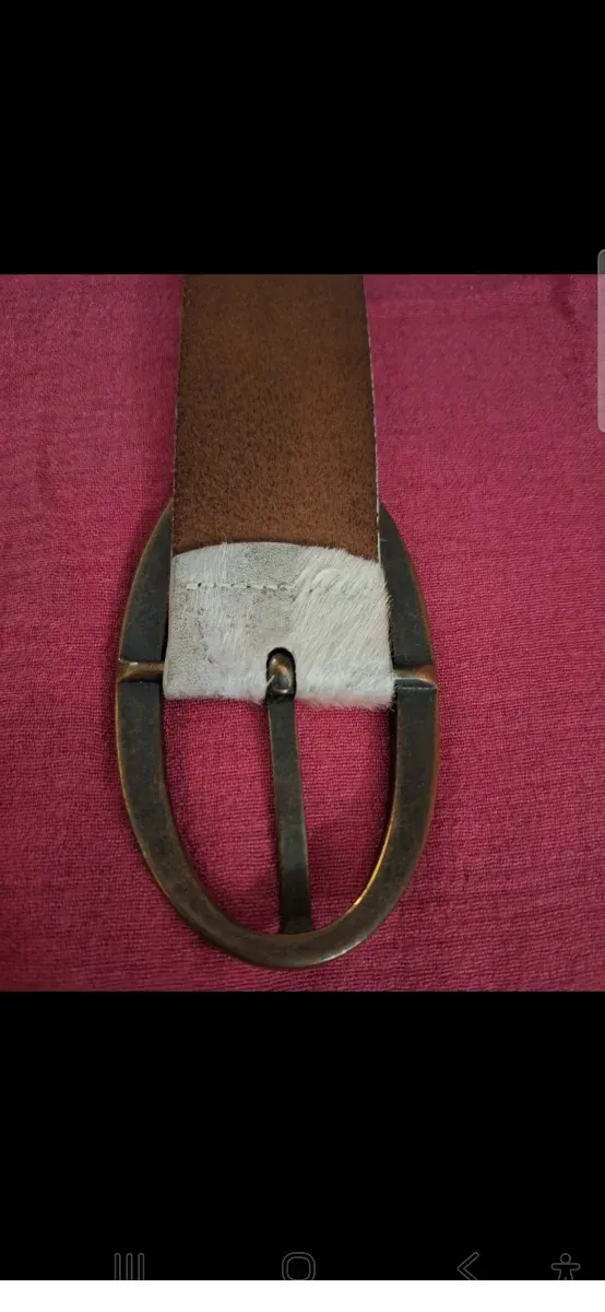 Cinturón Armani Jeans Piel Marrón y Blanco