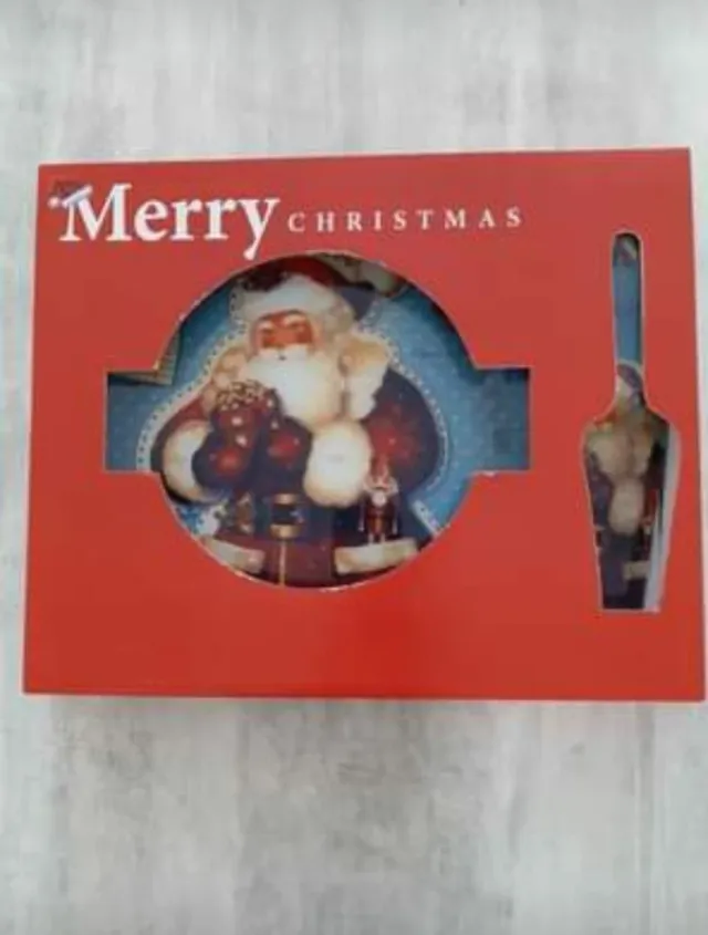 Piatto natalizio Babbo Natale con paletta