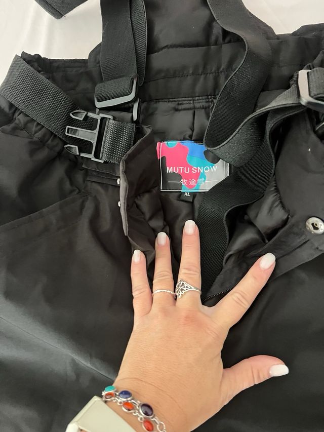 Pantalón de nieve negro con tirantes