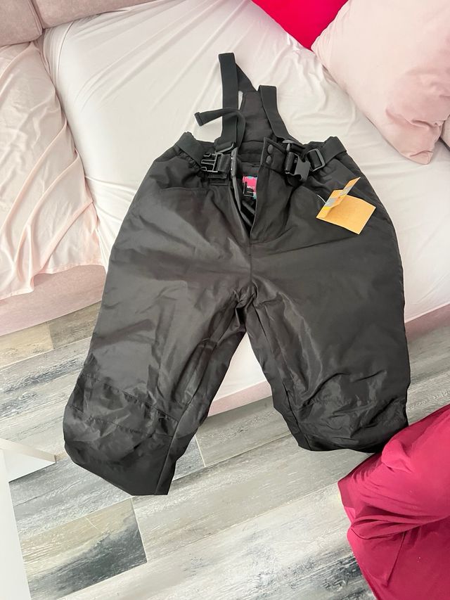 Pantalón de nieve negro con tirantes