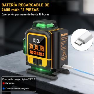 Nivel Láser Verde autonivelable y mando distancia