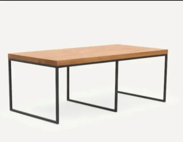 Juego de 3 mesas nido madera y metal