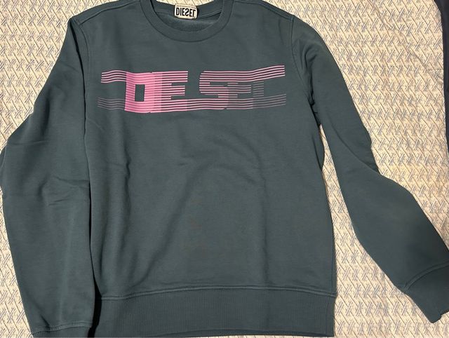 Felpa Diesel con logo rosa e blu