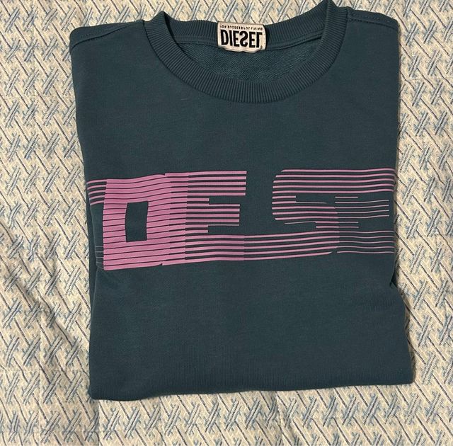 Felpa Diesel con logo rosa e blu