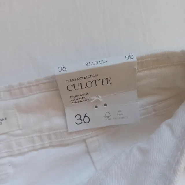 Jeans culotte blancos