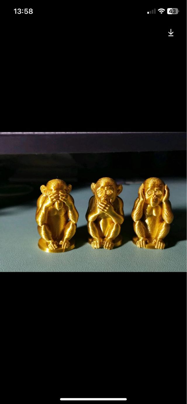 Set 3 Scimmiette Non vedo, non sento, non parlo