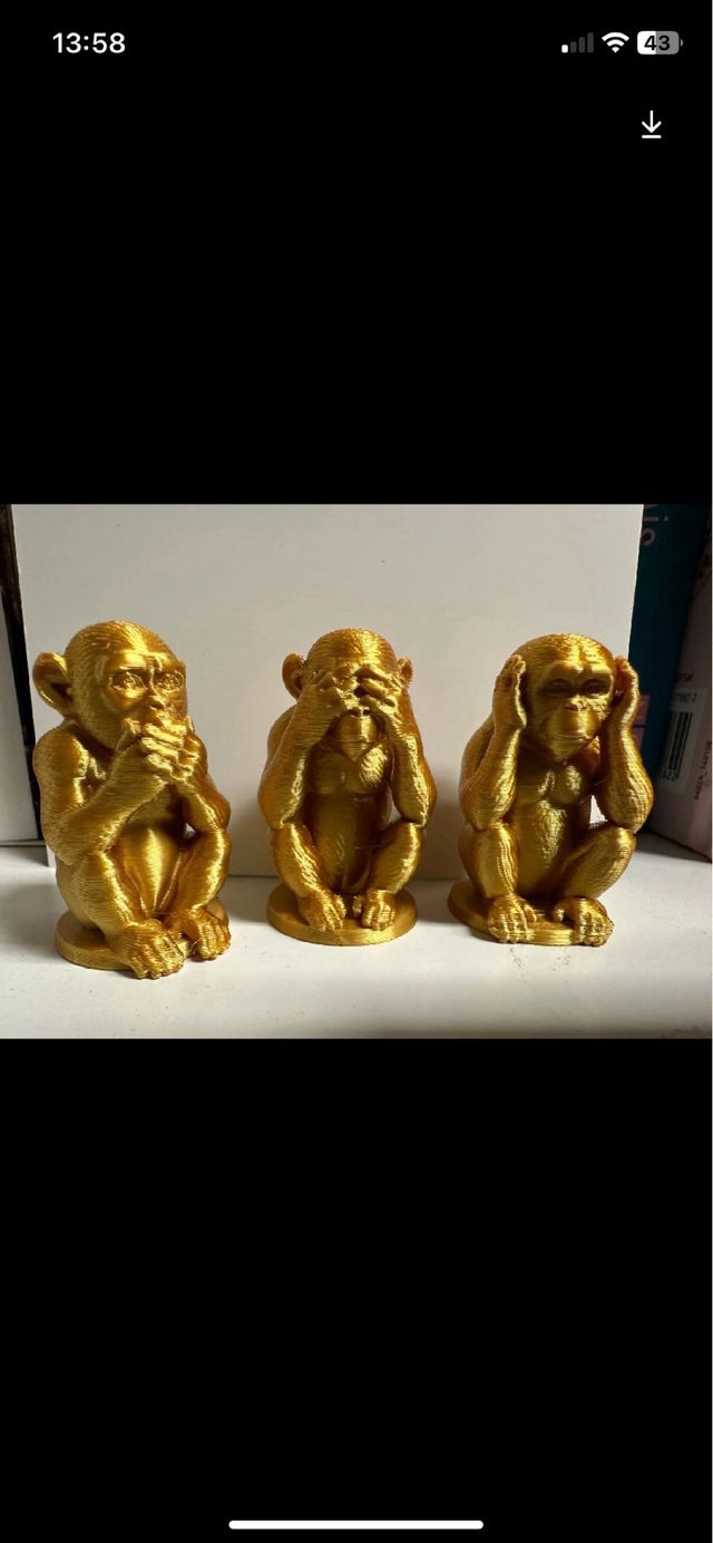 Set 3 Scimmiette Non vedo, non sento, non parlo