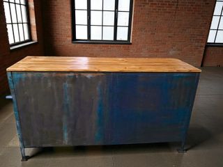 Estantería Metálica y Madera Azul