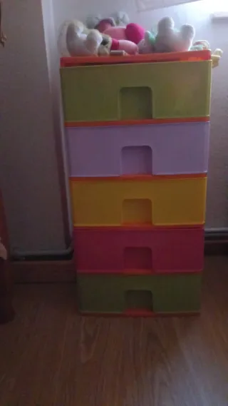 Cajonera de plástico multicolor