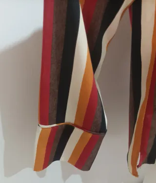 Camisa Mujer T/38 Manga Larga y Rayas Verticales