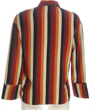 Camisa Mujer T/38 Manga Larga y Rayas Verticales