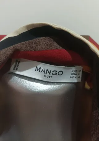 Camisa Mujer T/38 Manga Larga y Rayas Verticales