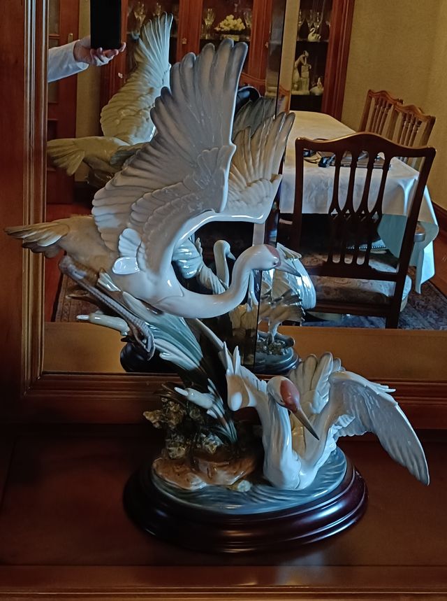 Escultura Lladró Cranes Porcelana