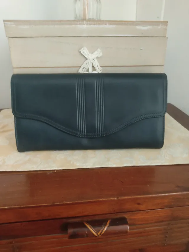Pochette in pelle blu