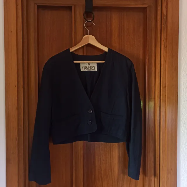 Blazer corto azul marino vintage