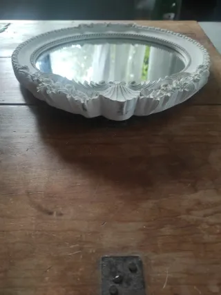 Espejo Zara Home Blanco y Dorado