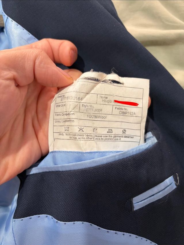 Americana lana Tom Black azul