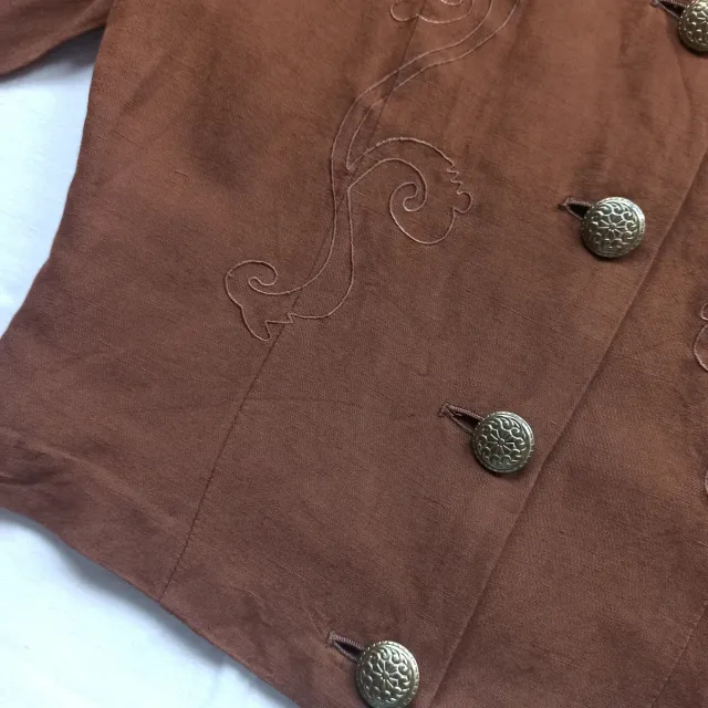 Blazer marrón bordado vintage