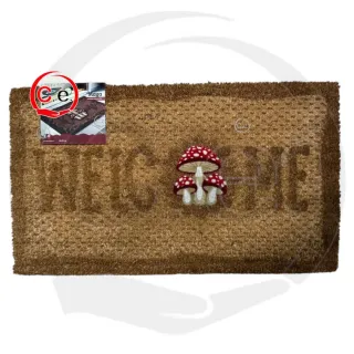 Tappeto Maya funghi rossi e marroni