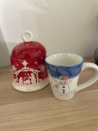 Barattolo ceramica decorato Natale