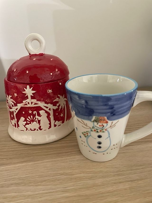 Barattolo ceramica decorato Natale