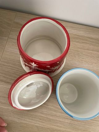 Barattolo ceramica decorato Natale
