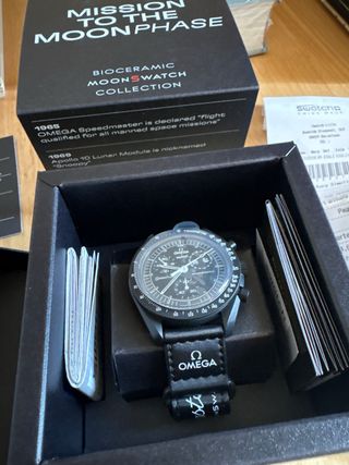 Omega x Swatch Mission to MoonPhase Negro NUEVO