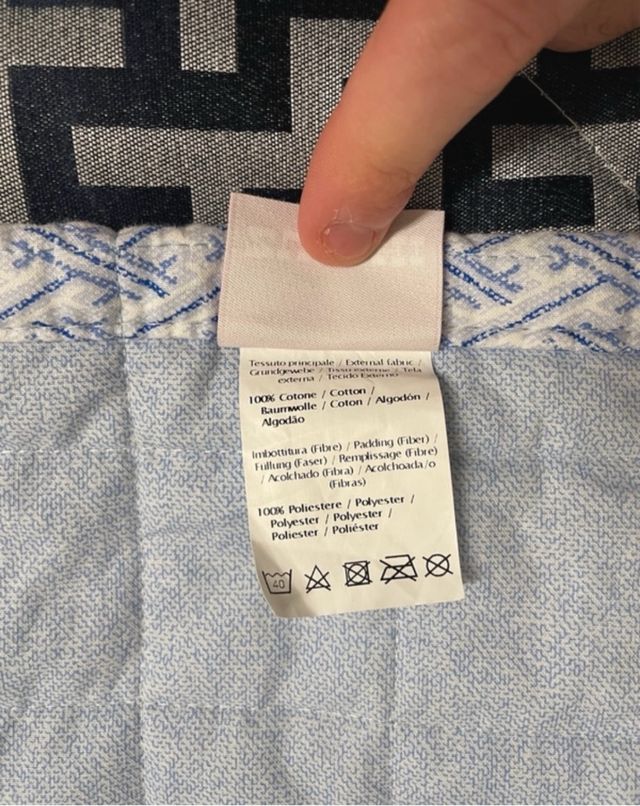 Copriletto trapuntato Zucchi blu/bianco