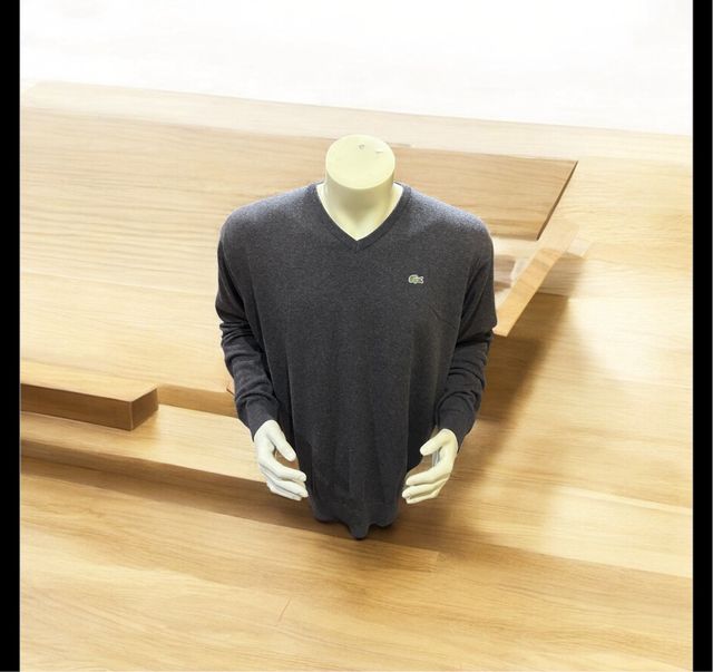 Jersey Lacoste Gris Punto Bordado