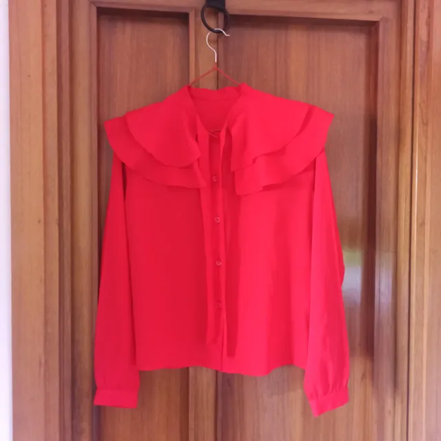 Camisa roja volantes vintage