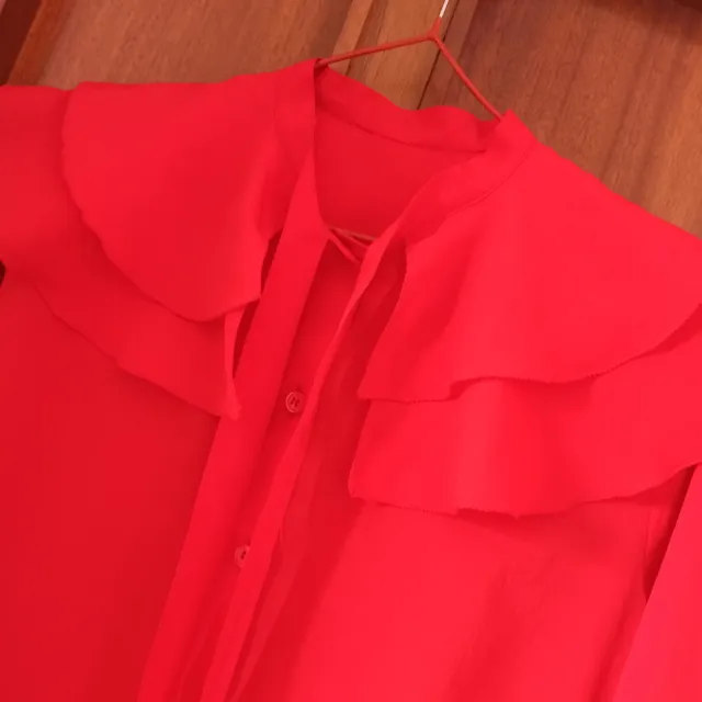 Camisa roja volantes vintage