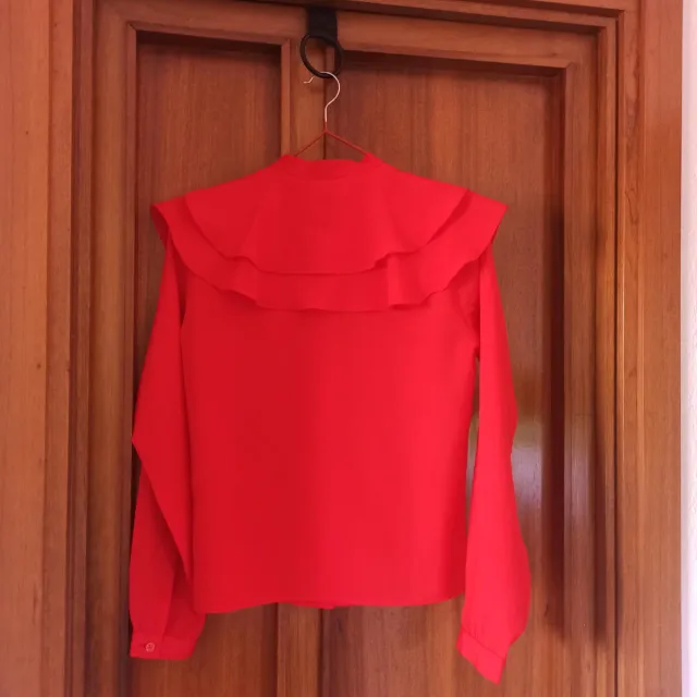 Camisa roja volantes vintage