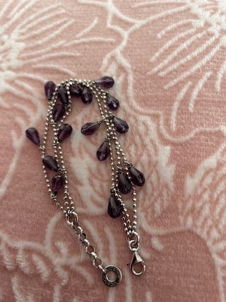 pulsera plata y amatistas