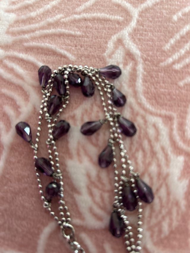 pulsera plata y amatistas