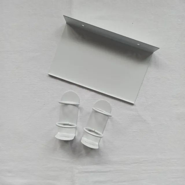 Estante blanco metal + 2 soportes cepillos