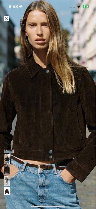 Chaqueta Zara Piel Ante Talla L