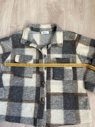 Chaqueta cuadros gris y blanco