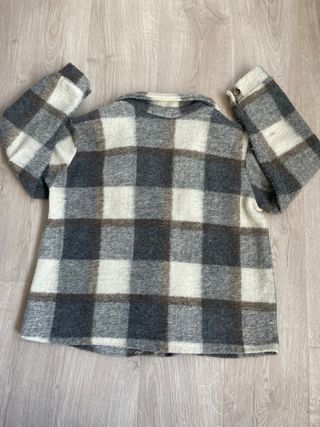 Chaqueta cuadros gris y blanco
