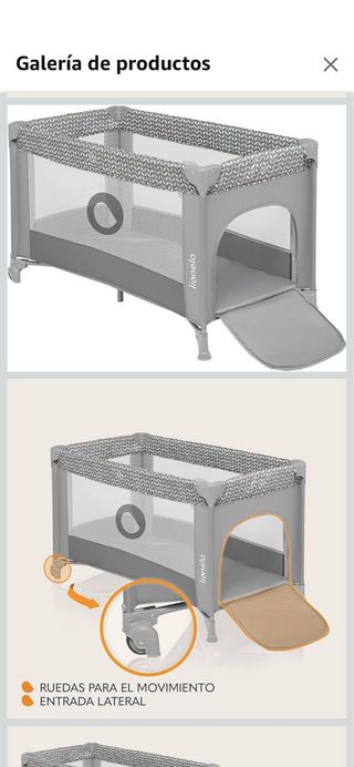 Cuna de Viaje Bebé Lionelo con Apertura Lateral