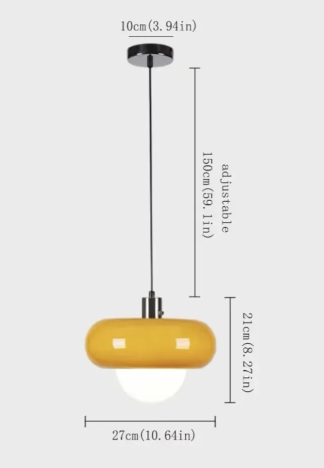 Lámpara colgante diseño naranja y blanco