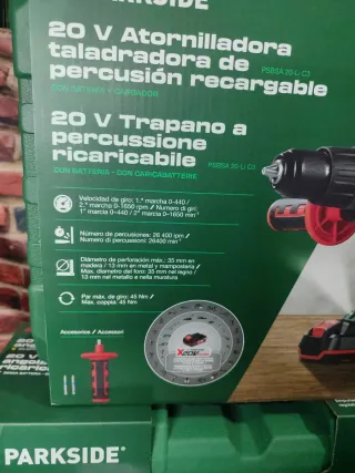 Parkside Taladro y Amoladora 20V