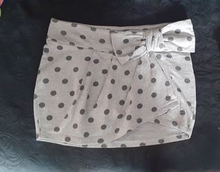 Minifalda gris lunares lazo Talla XS