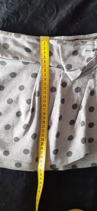 Minifalda gris lunares lazo Talla XS