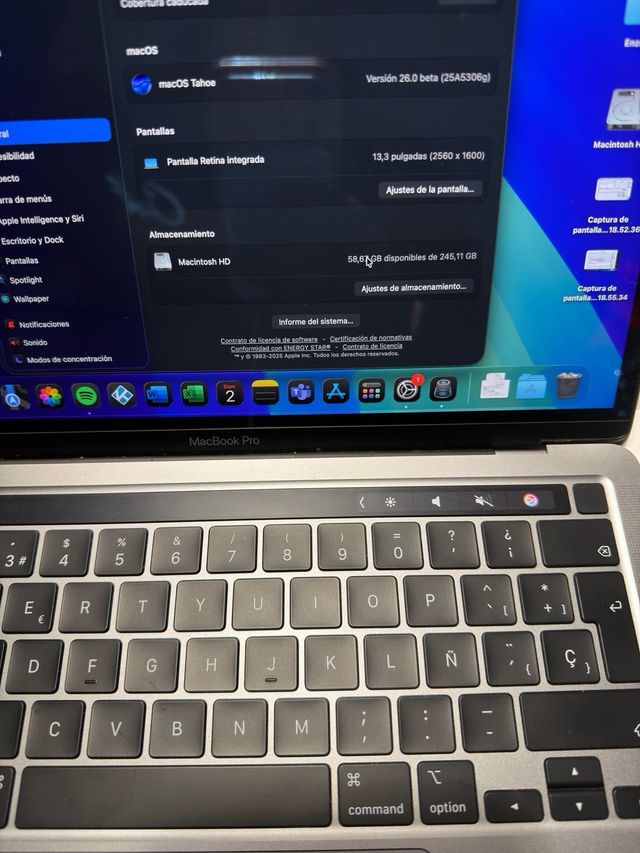 MacBook Pro M1 13 8GB 256GB SSD touchbar
